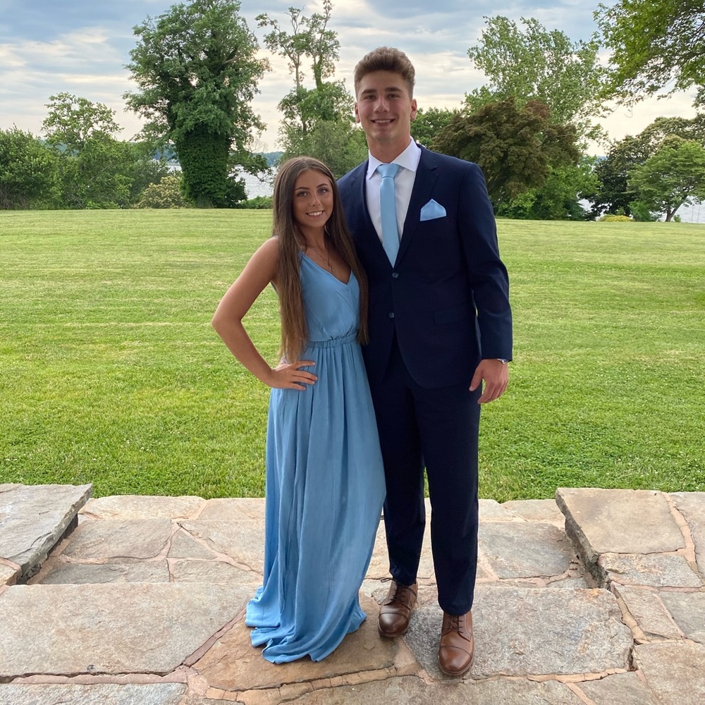 Lulus long blue dress